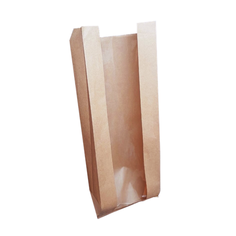  Túi giấy kraft (Rộng*Hông*Cao ~ 9.5x4.8x26cm KN31CS) bánh mì cửa sổ 