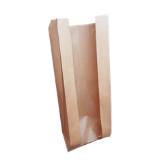  Túi giấy kraft (Rộng*Hông*Cao ~ 9.5x4.8x26cm KN31CS) bánh mì cửa sổ 
