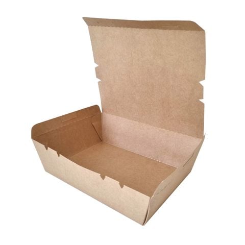  Hộp giấy Clamshell kraft paper box 1600 ml 