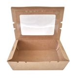  Hộp giấy Clamshell kraft paper box with window 1600 ml 