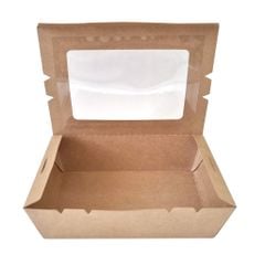  Hộp giấy Clamshell kraft paper box with window 700 ml 