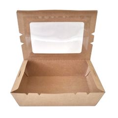  Hộp giấy Clamshell kraft paper box with window 1200 ml 