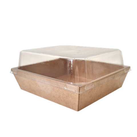  Hộp giấy Kraft paper box with clear PET lid 10.5 (Brown) 
