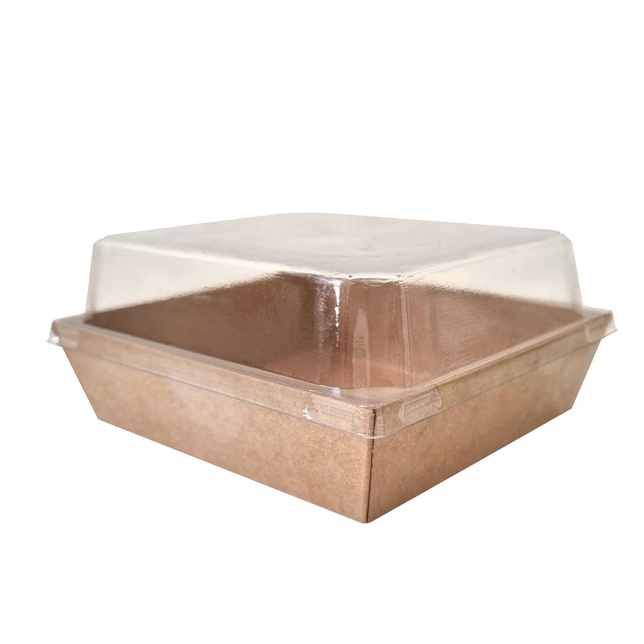  Hộp giấy Kraft paper box with clear PET lid 10.5 (Brown) 