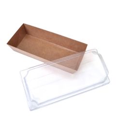  Hộp giấy Kraft paper box with clear PET lid 1985 (Brown) 