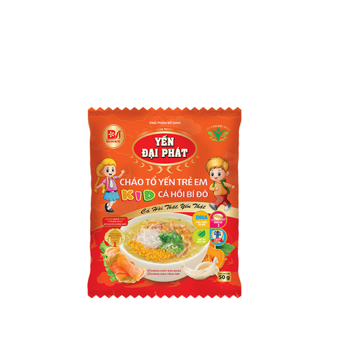  Cháo tổ yến trẻ em Cá hồi bí đỏ - YẾN ĐẠI PHÁT 