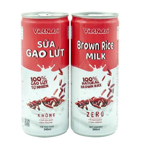 Sữa Gạo lứt VietNutri lon 240ml 