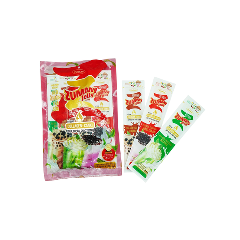  Túi 9 thanh Kẹo thạch Trà sữa Trân châu Zummy Jelly 270gram 