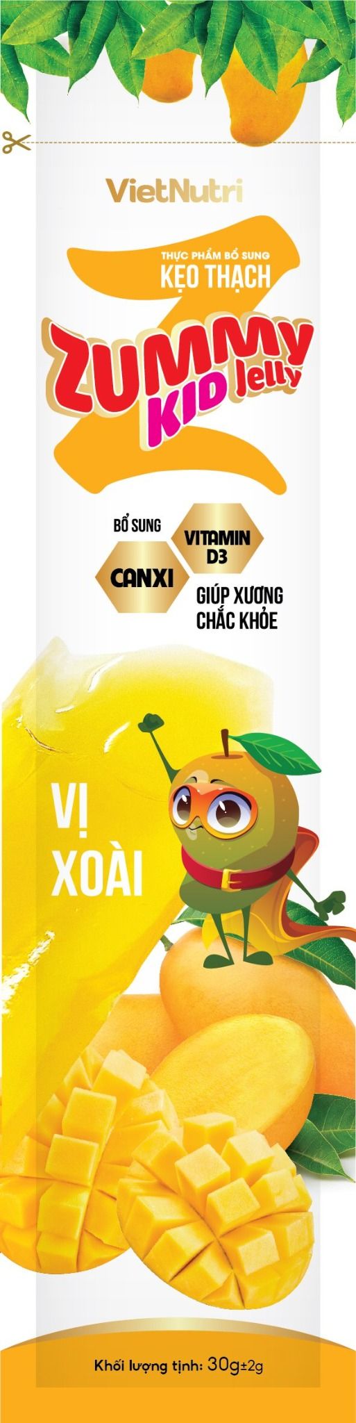  Kẹo thạch bổ sung Vitamin D3 Canxi  Zummy Kid Jelly Vị Xoài 