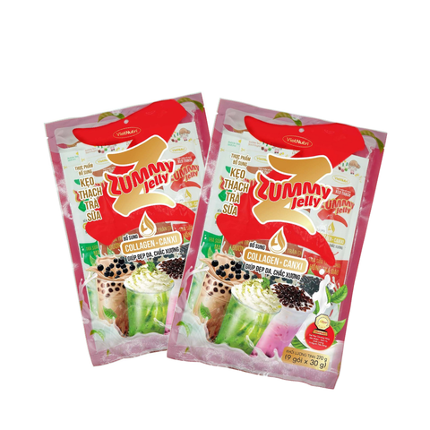  Túi 9 thanh Kẹo thạch Trà sữa Trân châu Zummy Jelly 270gram 