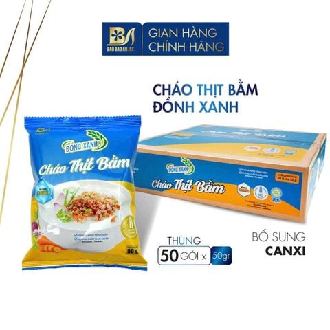  Cháo Thịt Bằm Canxi Đồng Xanh - Thùng 50 gói 