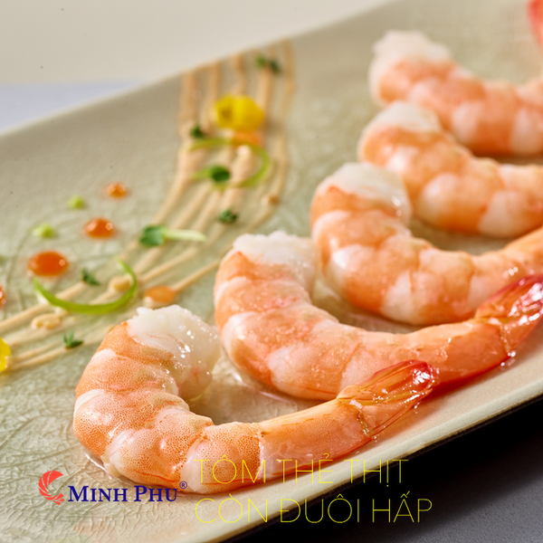  Tôm Thẻ Thịt Còn Đuôi Hấp - VM C. PTO - Size 41/50 - Túi 1kg 