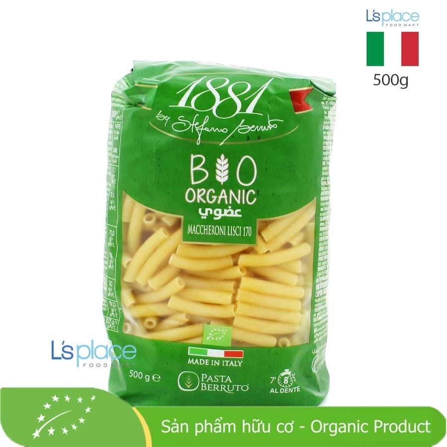 1881 Pasta Berruto Nui ống Maccheroni Lisci 170 hữu cơ