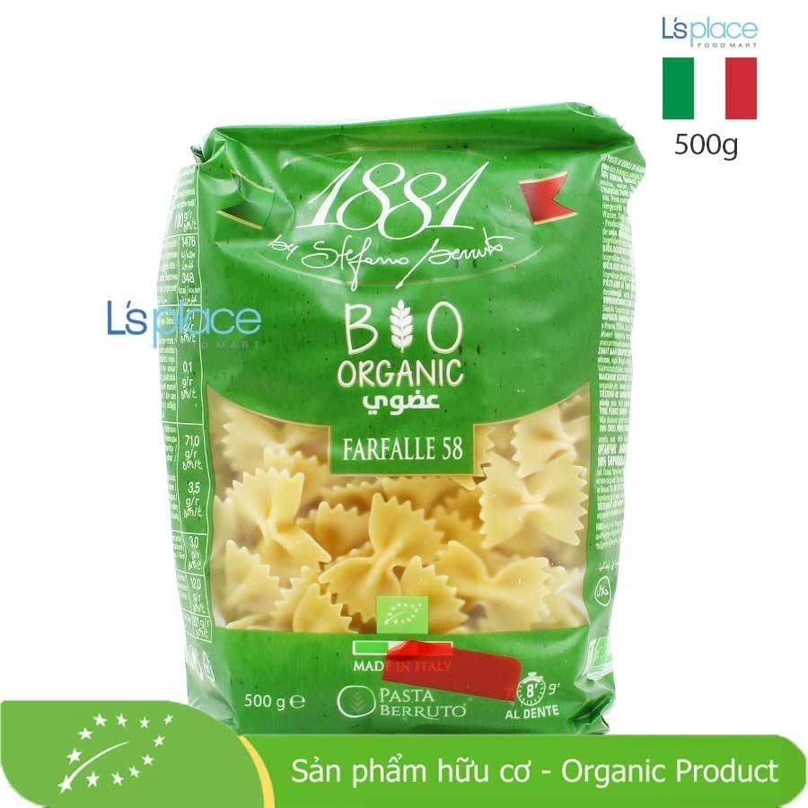 1881 Pasta Berruto Nui nơ Farfalle 58 hữu cơ