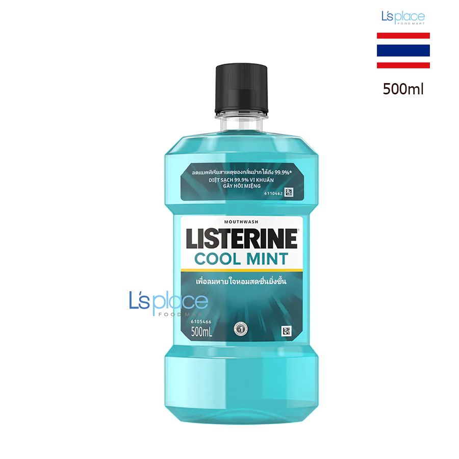 Listerine Nước súc miệng vị bạc hà the mát chai nhỡ