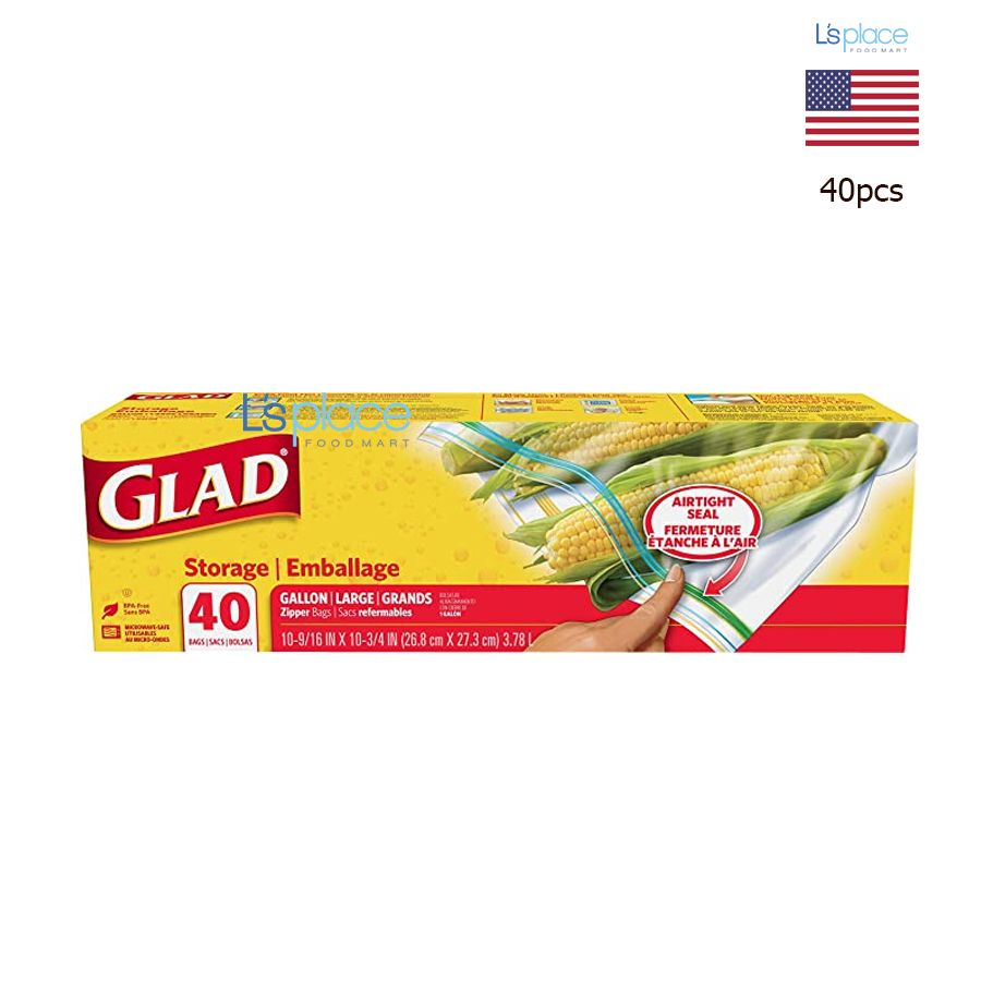 Glad Túi zip bảo quản thực phẩm cỡ 26.8x27.3cm