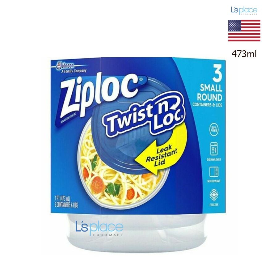 Ziploc Twist&Loc Hộp nhựa tròn cỡ nhỏ