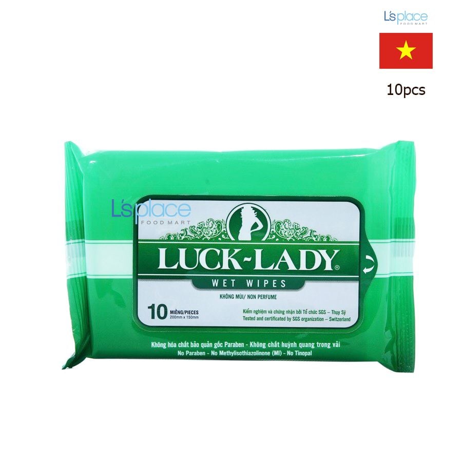 Luck Lady Khăn ướt không mùi gói nhỏ
