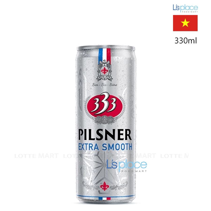 333 Bia lon Pilsner extra smooth