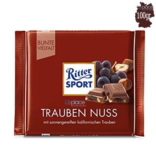 Ritter Sport Socola với Nho khô & Hạt phỉ (Trauben Nuss)