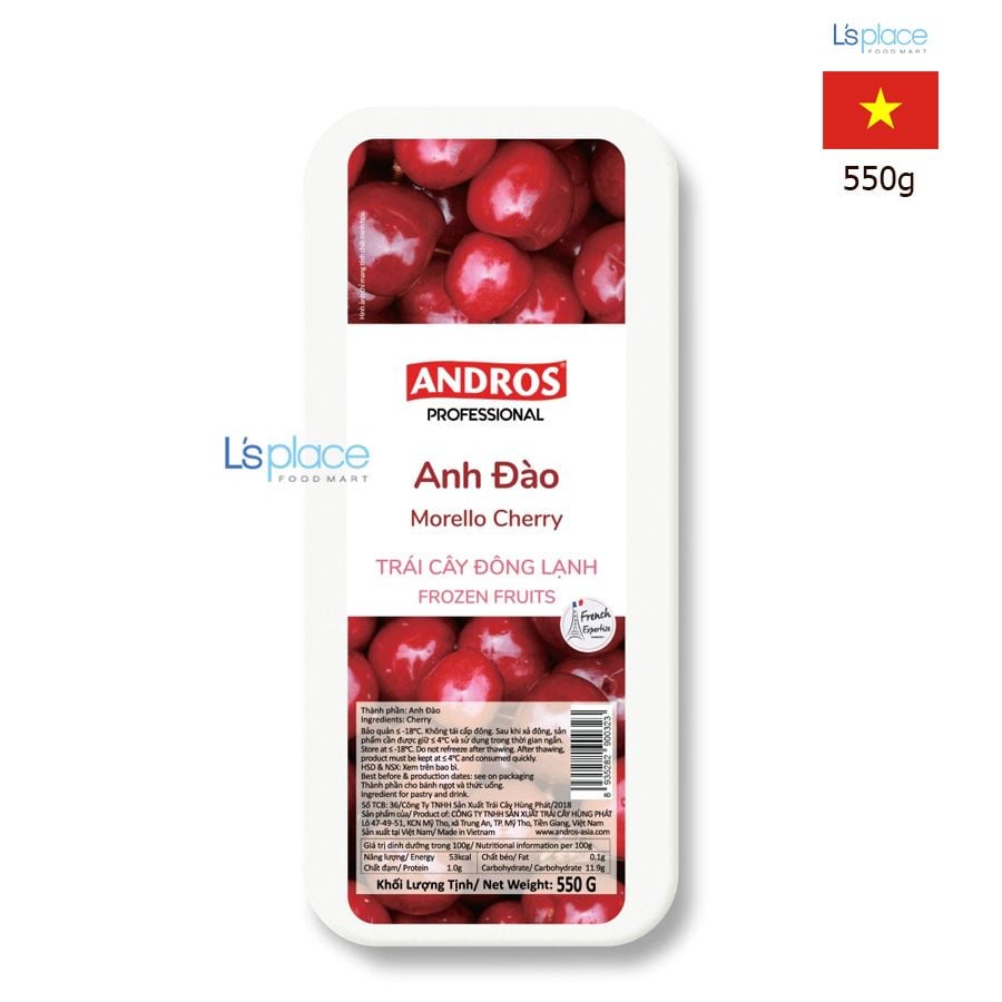 Andros Trái cây đông lạnh – Quả anh đào