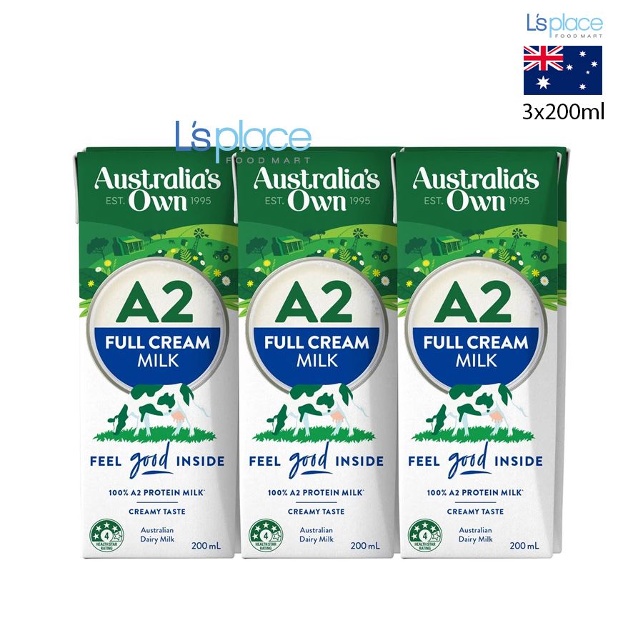 Australia's Own Sữa tươi nguyên kem A2 lốc nhỏ