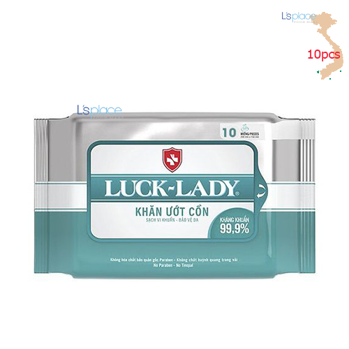 Luck-Lady Khăn Ướt có Cồn 10 Miếng