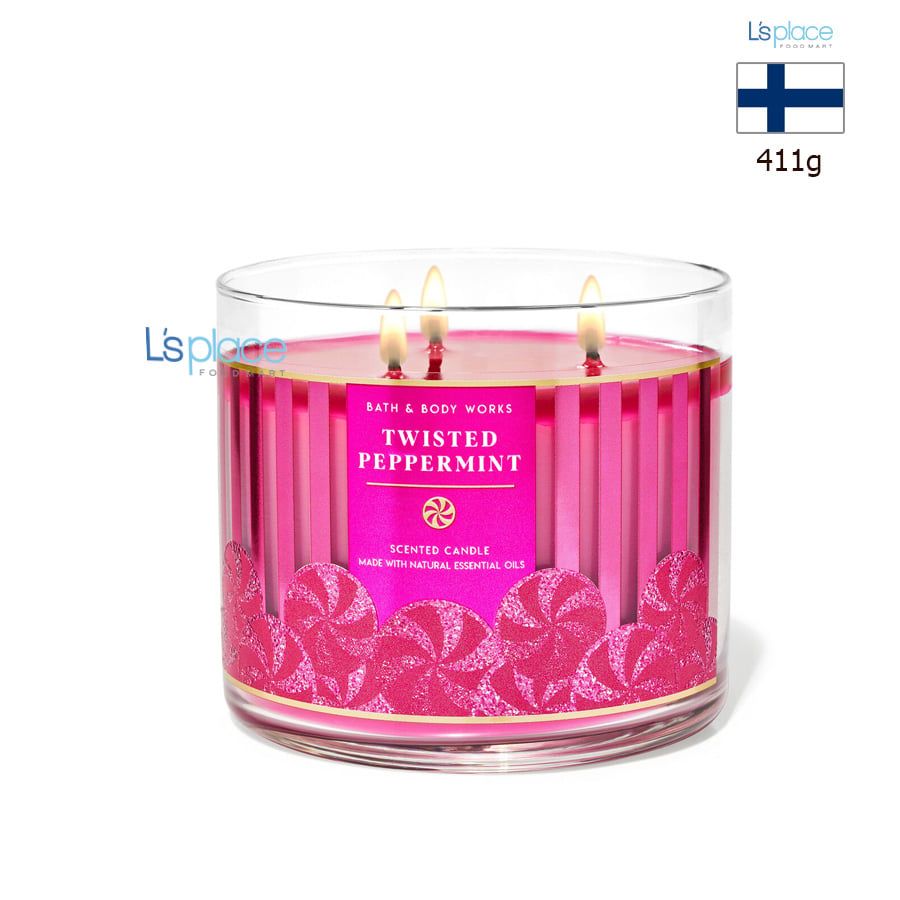 Bath & Body Works Nến cốc 3 bấc Twisted Peppermint