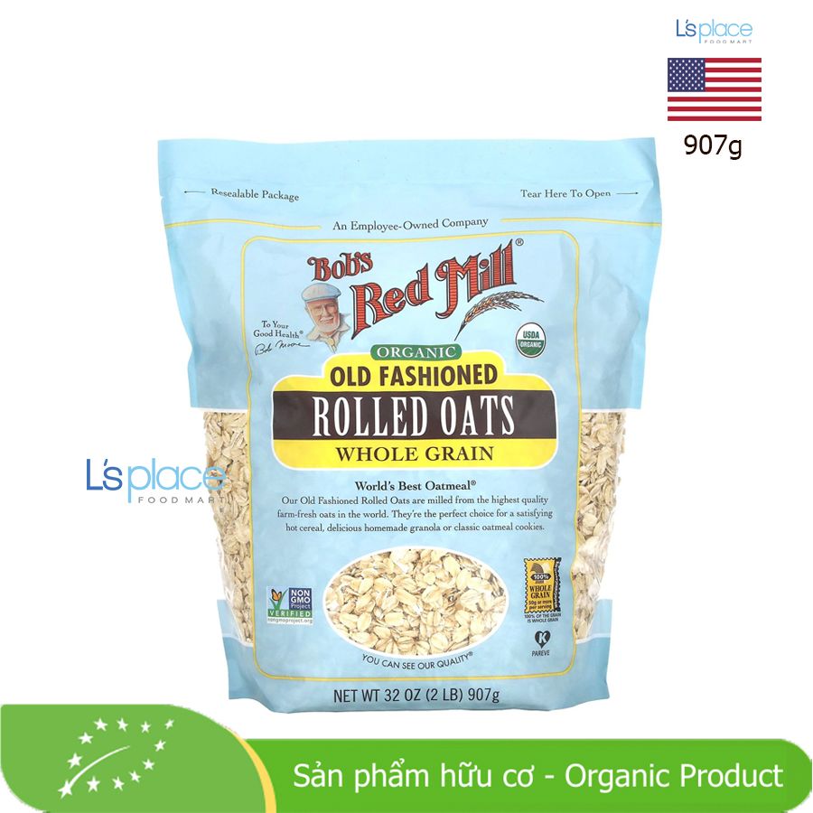 Bob's Red Mill Yến mạch cán truyền thống hữu cơ