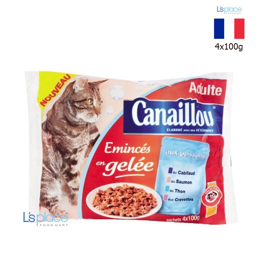 Canaillou gói thức ăn vị cá cho mèo dạng thạch