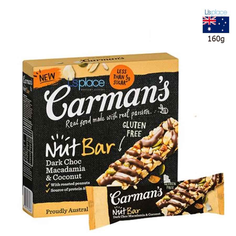 Carman’s Thanh ngũ cốc hỗn hợp hạt socola đên, Mắc ca và dừa