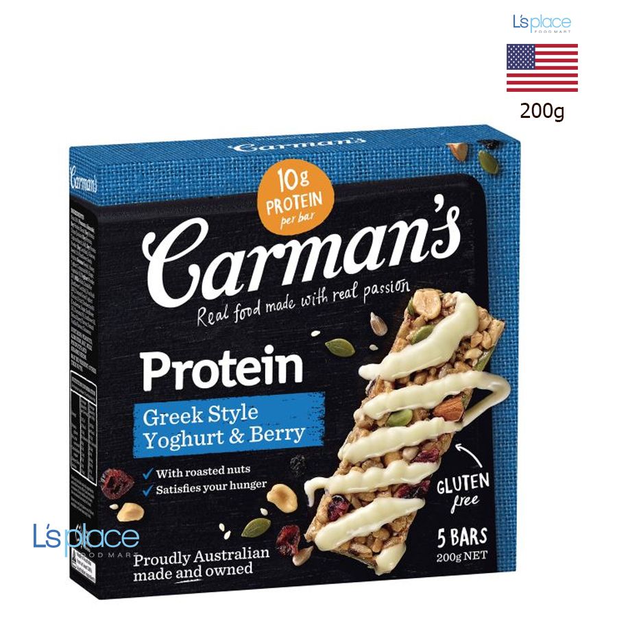 Carman’s Thanh Protein sữa chua Hy Lạp và quả Berry