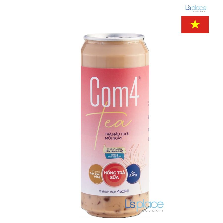 Com4tea Hồng trà sữa có đường