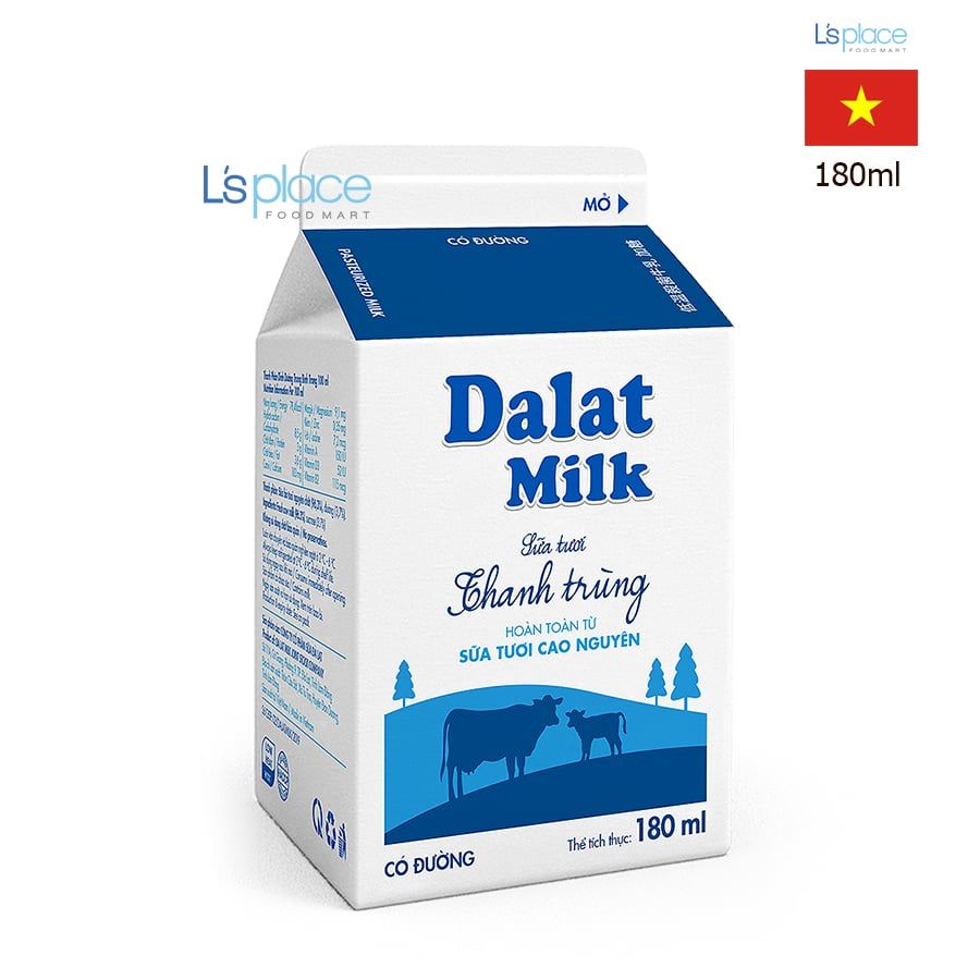 Dalat Milk Sữa tươi thanh trùng có đường hộp nhỏ