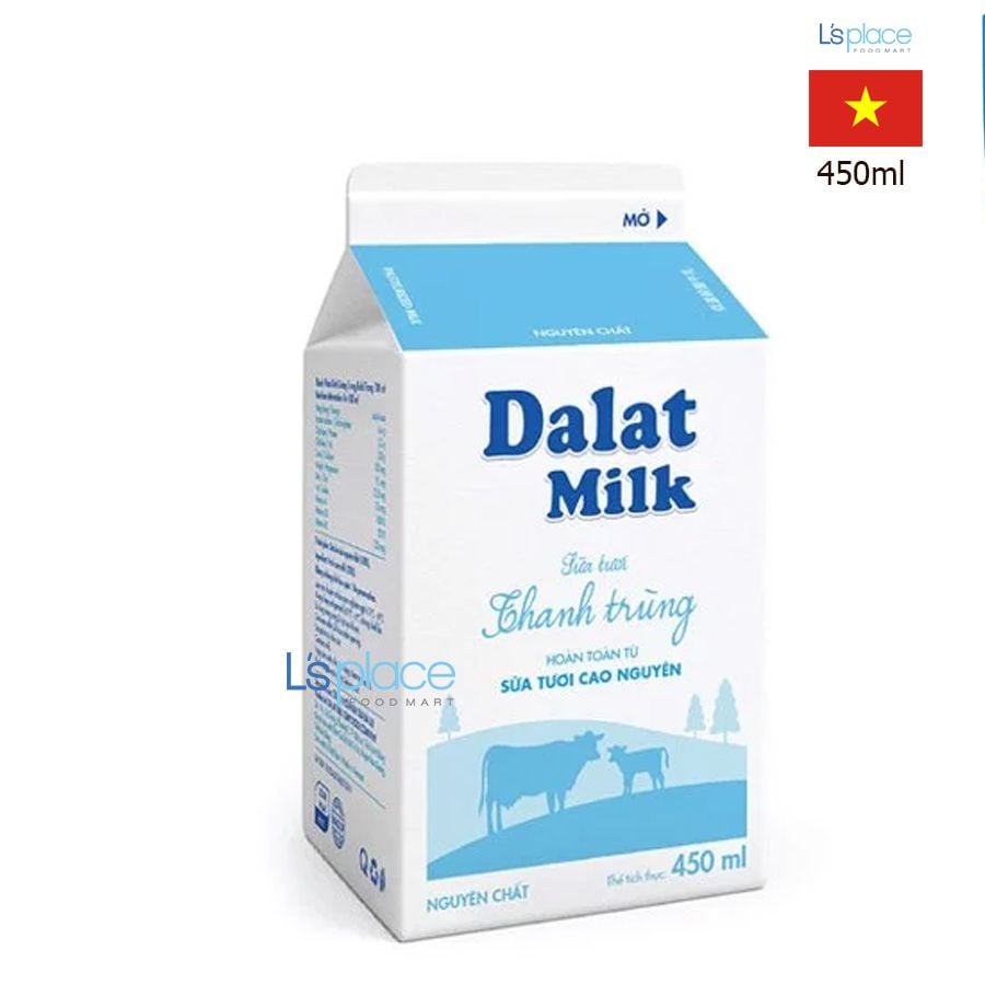 Dalat Milk Sữa tươi thanh trùng không đường 450