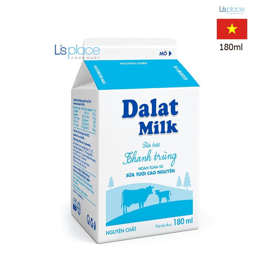 Dalat Milk Sữa tươi thanh trùng không đường hộp nhỏ