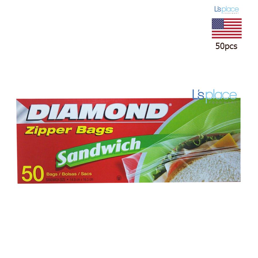 Diamond Sandwich Túi zip cỡ nhỡ 14.9x16.5cm