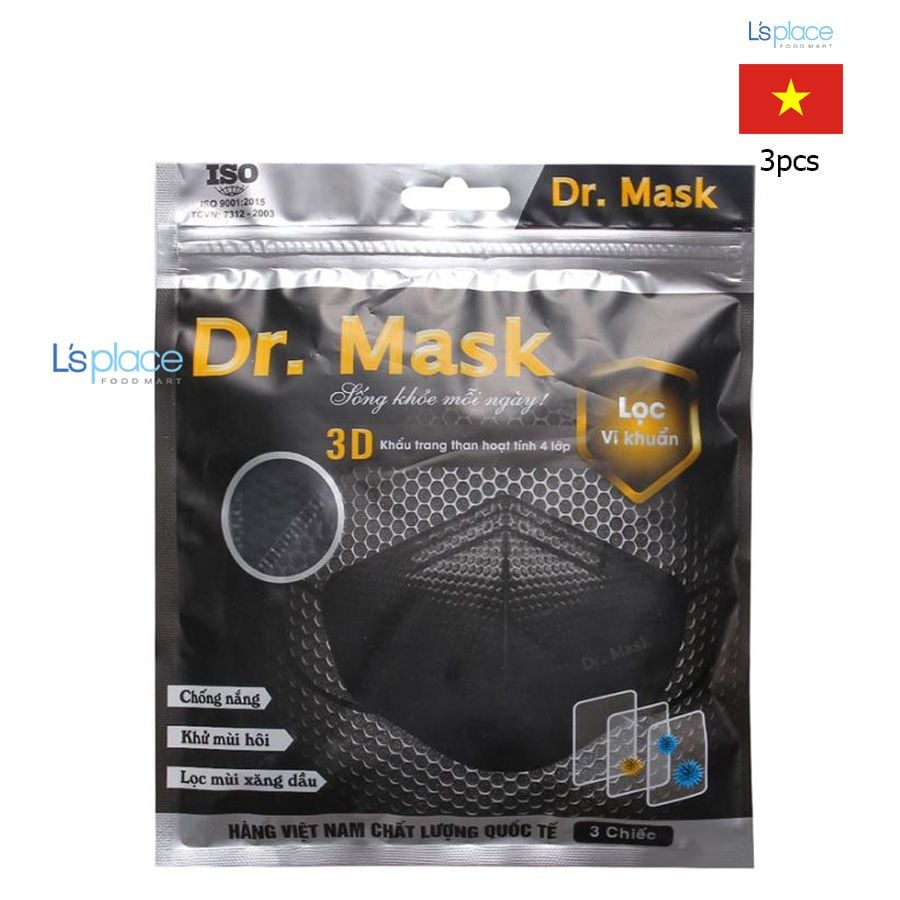 Dr.Mask 3D Khẩu trang than hoạt tính 4 lớp