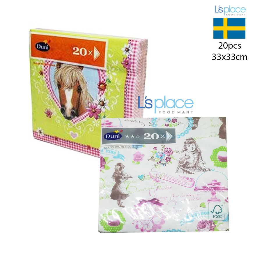 Duni Giấy vuông 20 cỡ 33cm các màu