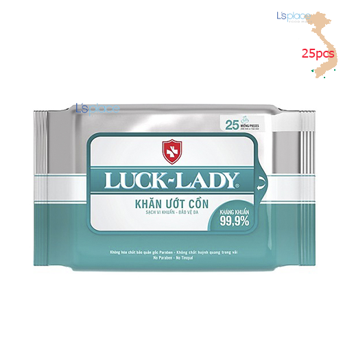 Luck-Lady Khăn Ướt có Cồn 25 Miếng