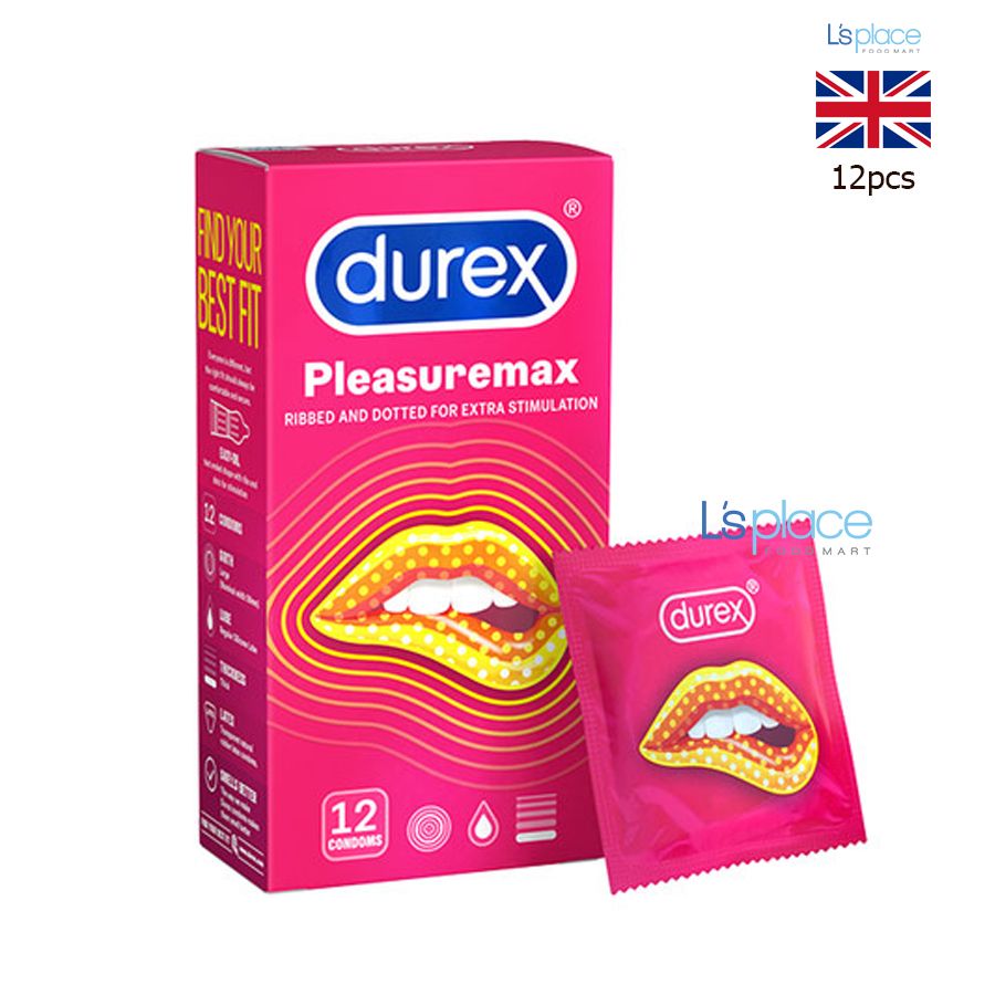 Durex Pleasuremax Bao cao su có gai dày & độ rộng lớn 56mm hộp lớn