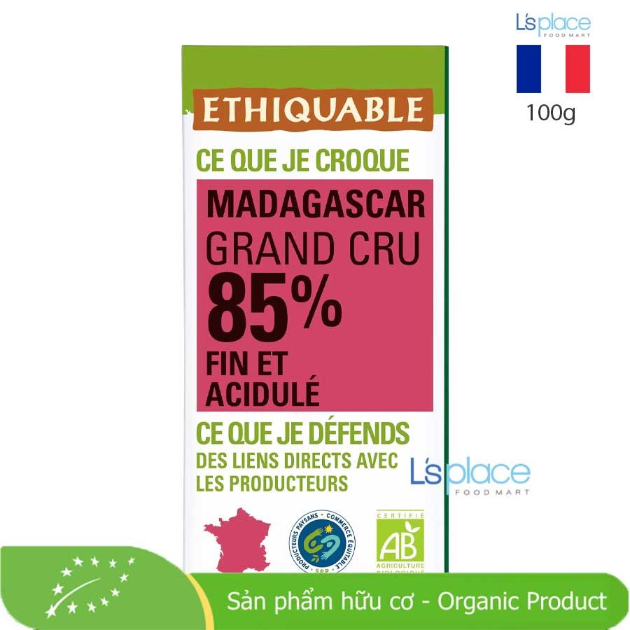 Ethiquable Thanh Socola đen 85% cacao Madagascar hữu cơ