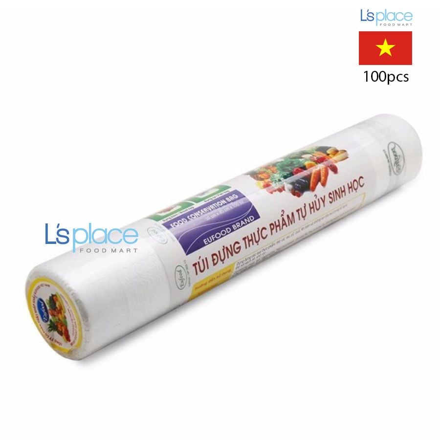 Eufood Túi thực phẩm tự phân huỷ sinh học 22x32cm