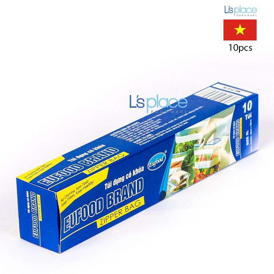 Eufood Túi zip cỡ XL 35x26cm