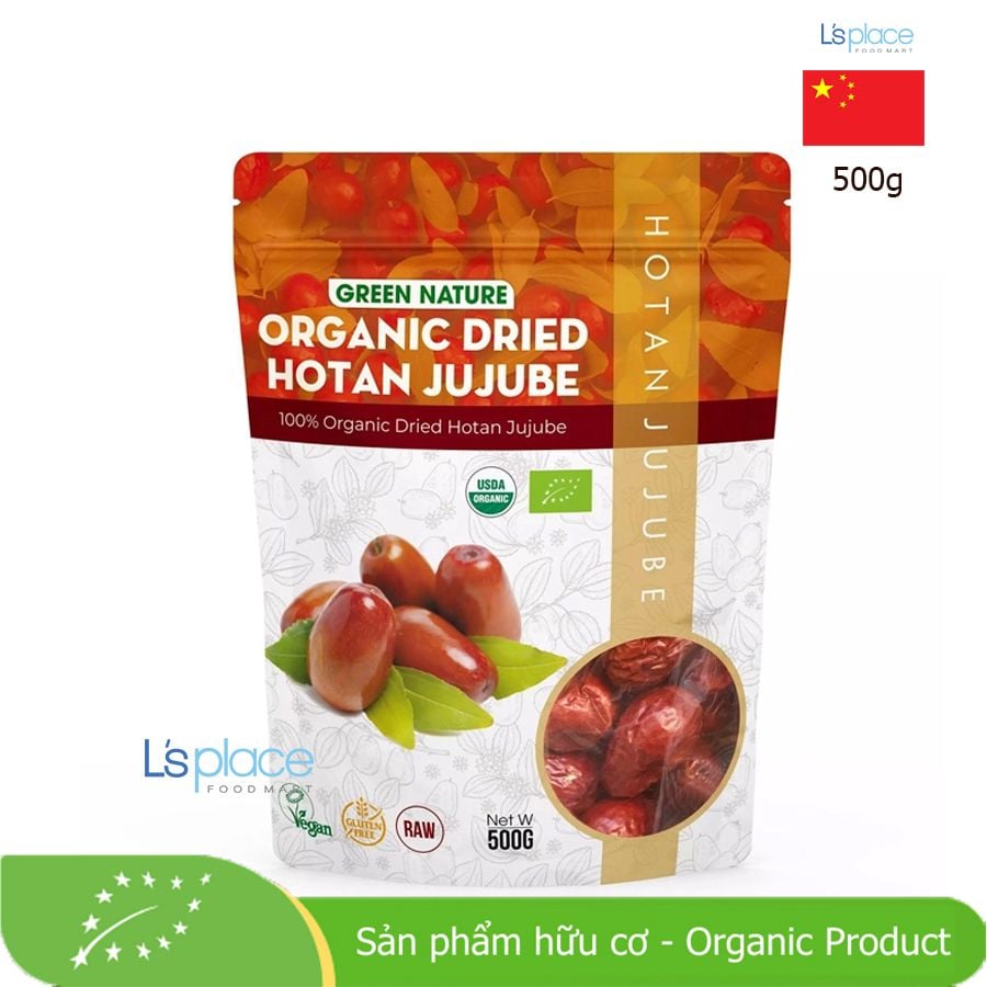 Green Nature Hotan Jujube Táo đỏ hữu cơ (trái lớn)