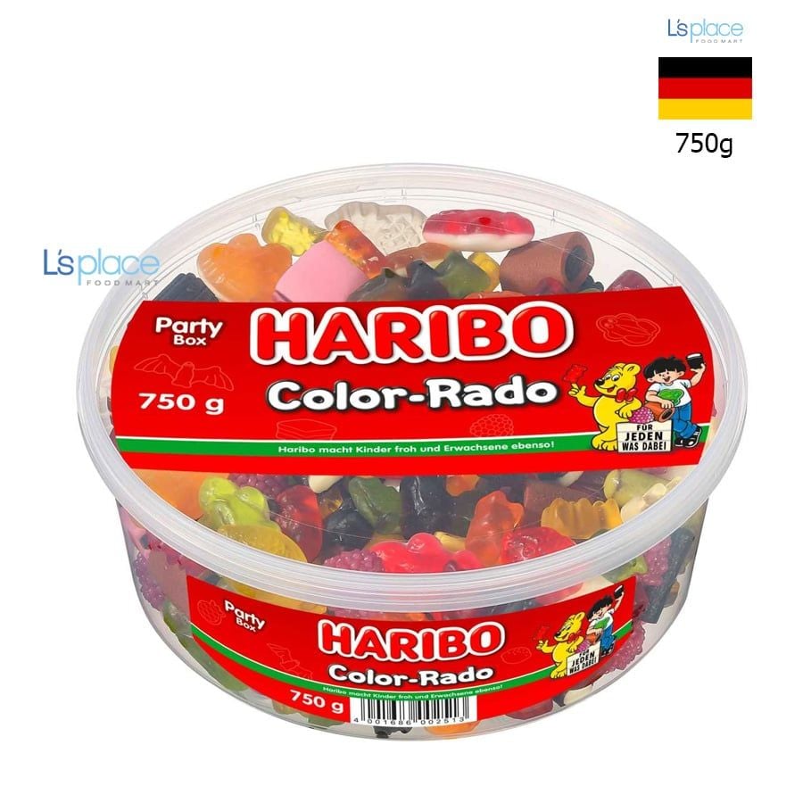 Haribo Kẹo dẻo Color-Rado hộp nhựa