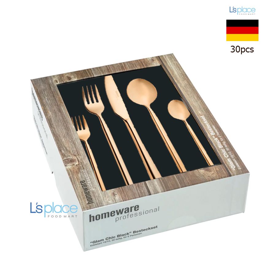 Homeware Professional Bộ dao thìa dĩa màu vàng hồng