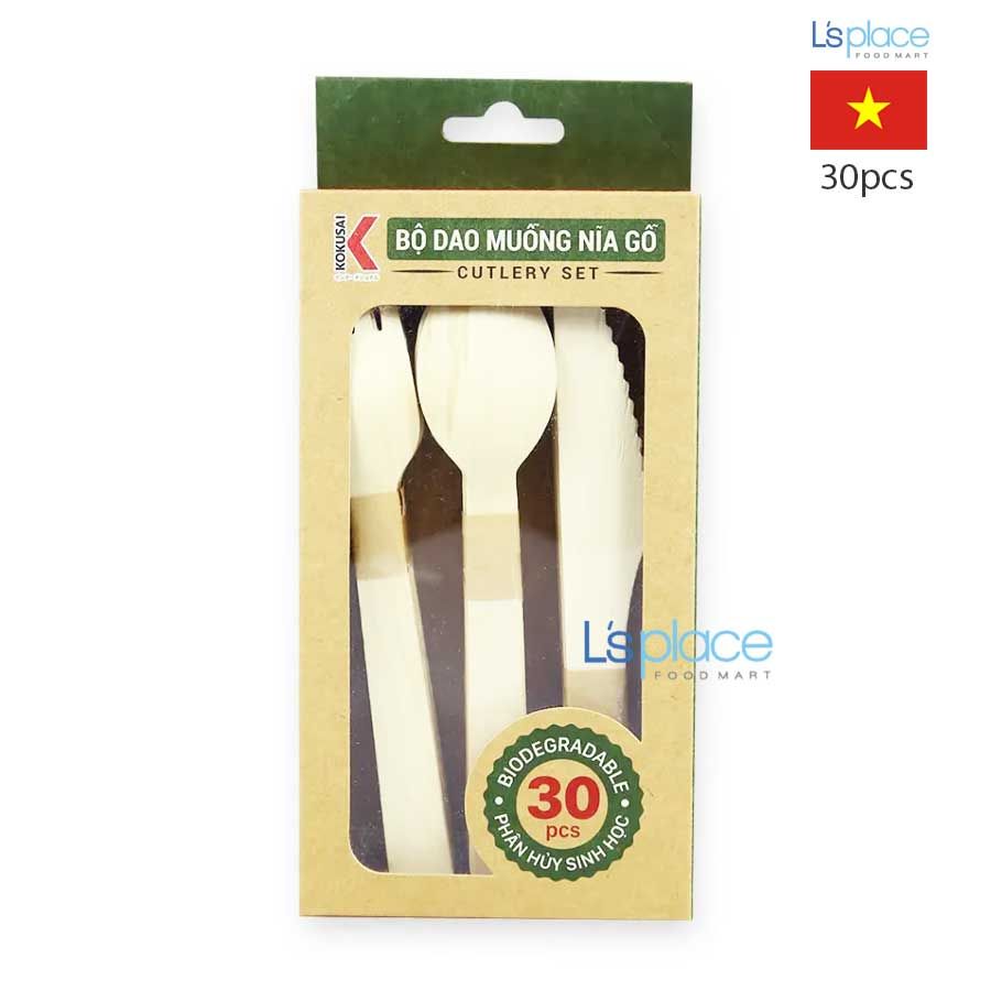 Kokusai Bộ dao muỗng nĩa gỗ