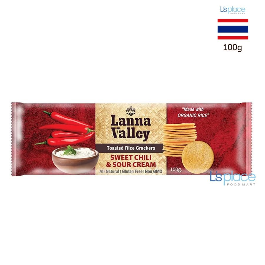 Lanna Valley Bánh gạo hữu cơ vị ớt ngọt kem chua
