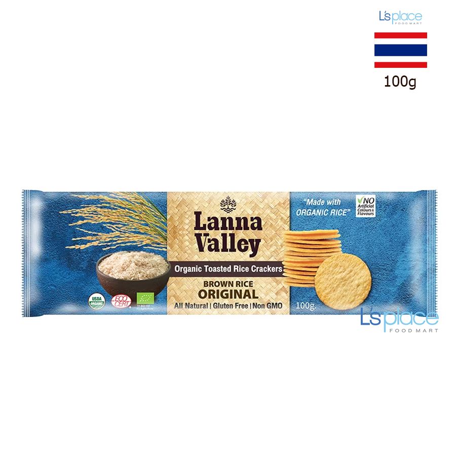 Lanna Valley Bánh gạo nâu hữu cơ nguyên bản